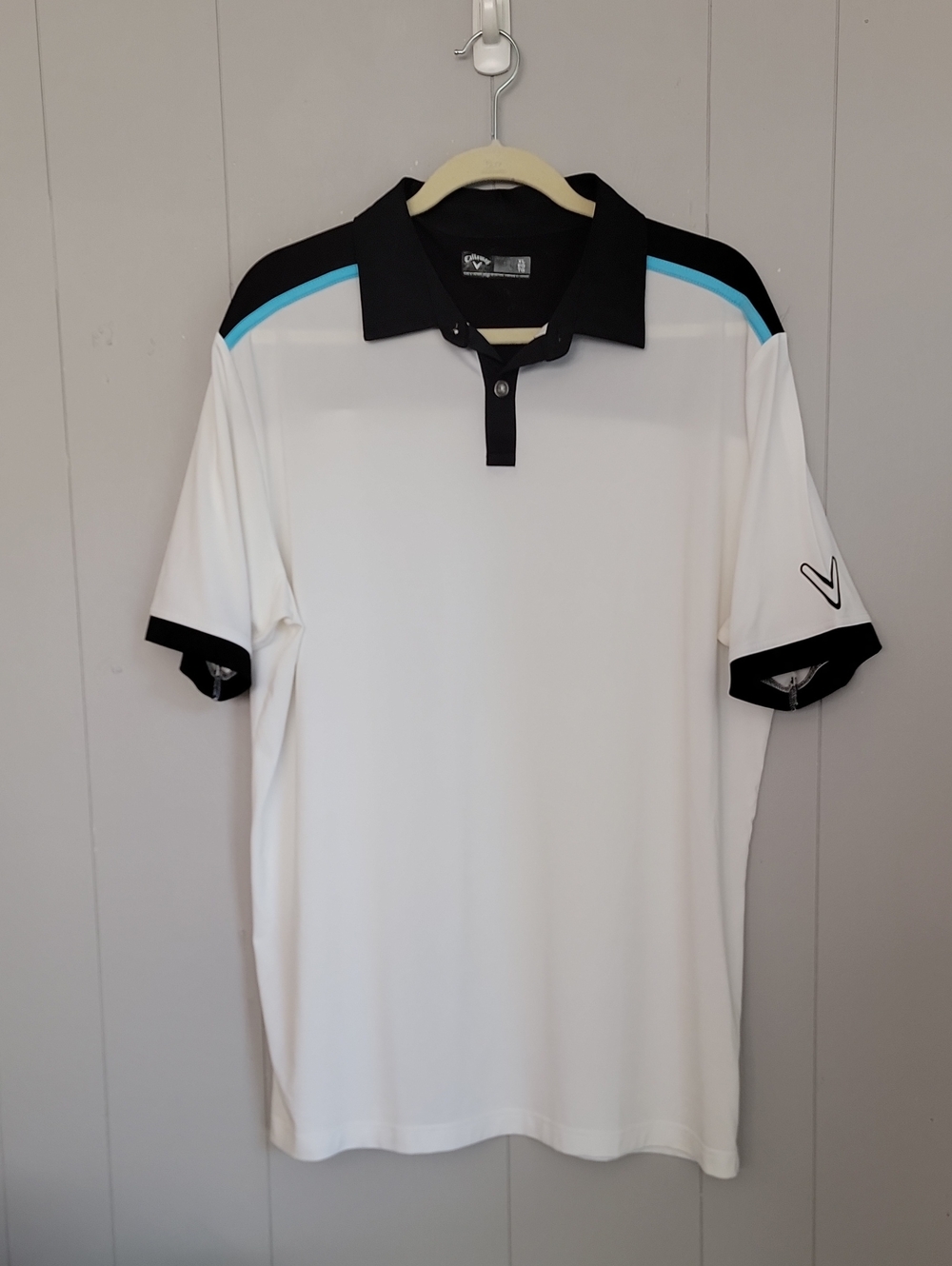 Callaway Golf Men's Shirt XL White Polo Short Sleeve